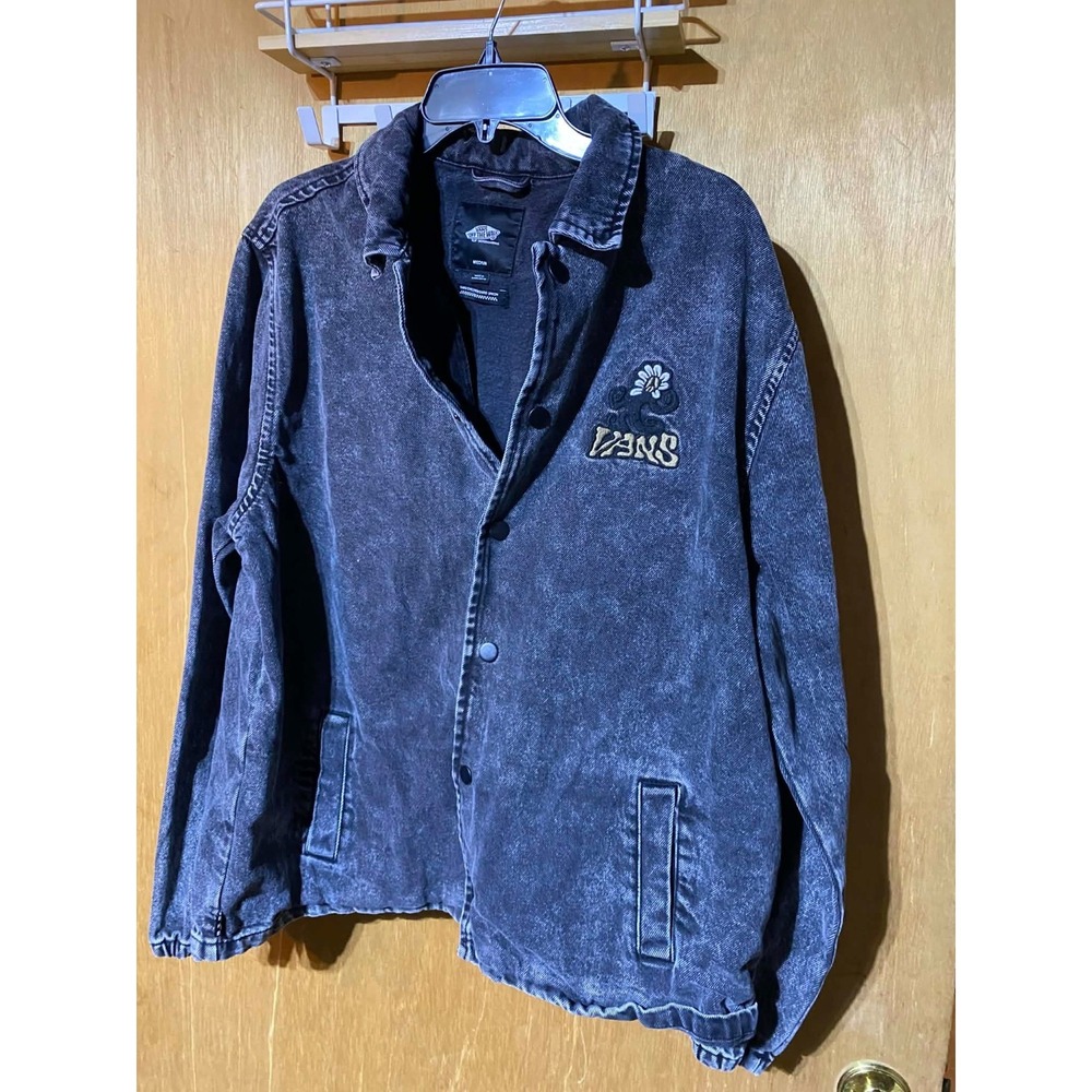 Vans Denim Jean Jacket Mens Size Medium Torrey Skate Classic Checkerboard Union